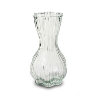 荷蘭Jodeco Glass玻璃花器/ Melchior寬方口窄腰直紋/ 透明/ 高20 cm eslite誠品