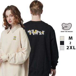 ANDY THE MOUSE安迪老鼠-舒適純棉大學T(排隊購物) 長袖 T恤 純棉t 素t tshirt 男T 女T 保