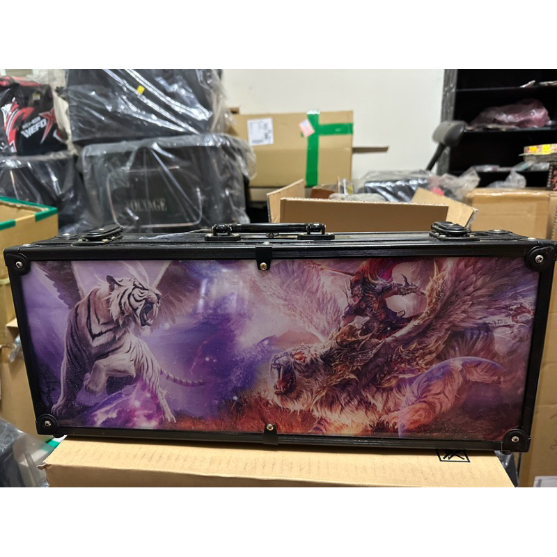龍興釣具行🐲釣蝦槍箱 50x20x10直噴槍箱 雙層海綿 配件海綿 彩鈦剪刀/彩鈦止血鉗+5支蝦竿面海綿，