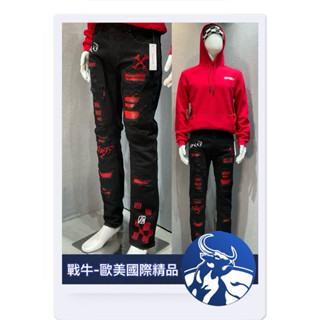 Re美國潮牌 牛仔褲 [戰牛精品] 美式牛仔褲 RE潮牌 歐美總公司發行 潮牌衣服 小直筒牛仔褲 伸縮牛仔褲 騎士牛仔褲