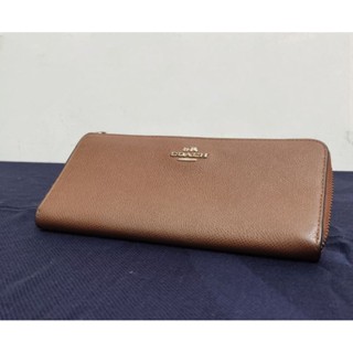 「正品 二手 免運」COACH 精品咖啡色長夾 皮夾 女用錢包 時尚