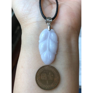 緬甸玉天然A貨翡翠玉墜 糯冰種 紫羅蘭 紫色 淡紫 葉子 金枝玉葉