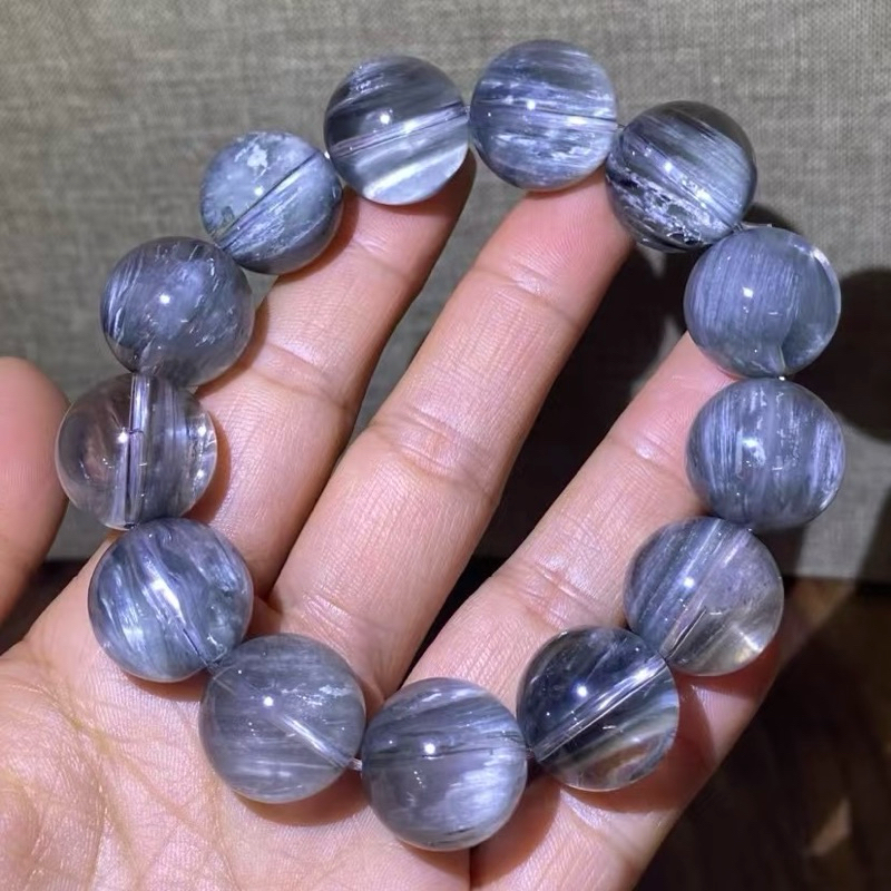 璽安珠寶｜既迷霧又神秘🧚頂級藍兔毛手珠 兔毛水晶 藍兔毛 灰藍兔毛 藍灰兔毛 啟發心靈力量 增加自信消除負能量