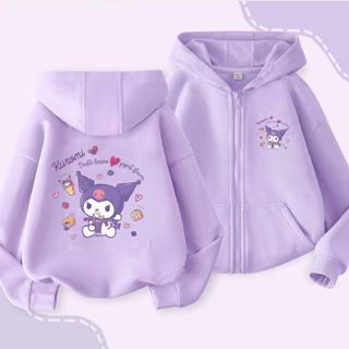 🌸桃園發出🌸 庫洛米外套薄款 女童外套 男童外套 兒童春秋冬外套 庫洛米開衫外套女秋冬季加絨三麗鷗兒童拉鏈連帽衛衣女童