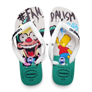 Havaianas The Simpsons 辛普森家庭 白底白色粗帶黑色logo 卡通動漫印花 沙灘夾腳拖鞋