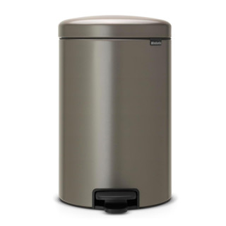 【易油網】BRABANTIA PEDAL BIN NEWICON 白金 時尚腳踏式垃圾桶 20L #114045