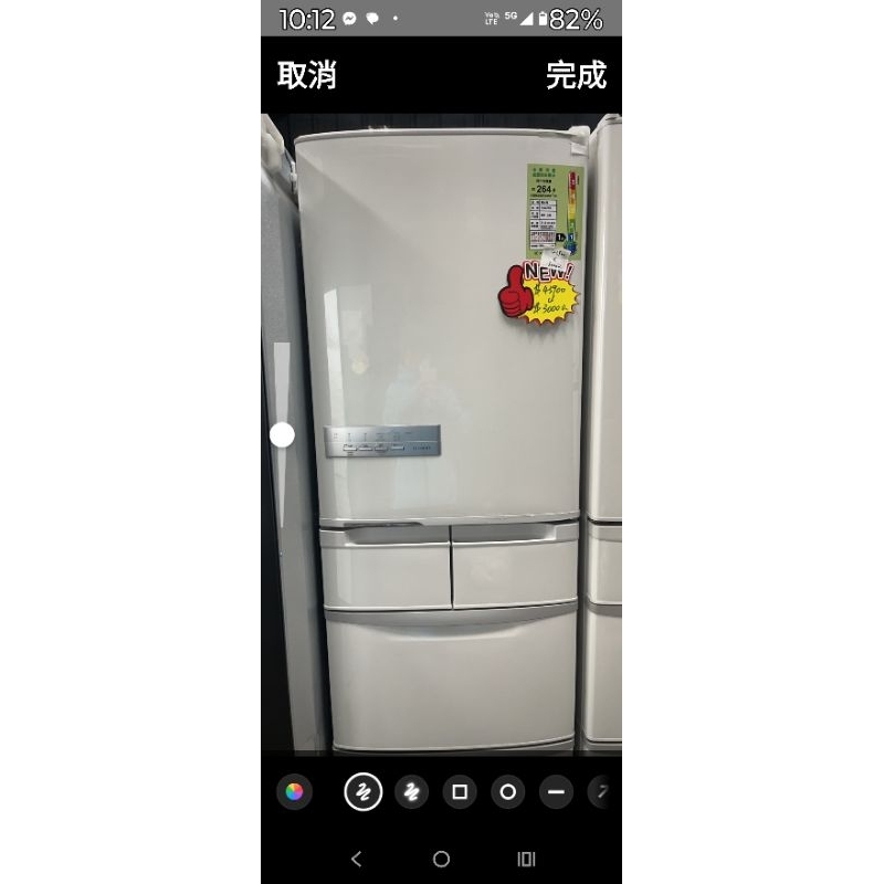 全新沒用過的，2022年一級~二手中古白色日立407公升5門變頻冰箱，主動製冰塊，2022年，型號R-S42NJ