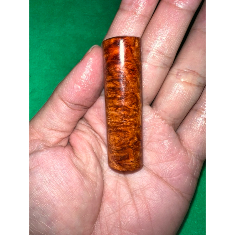 59天然頂級重油花梨鳳尾釘瘤閃花圓型六分印章。