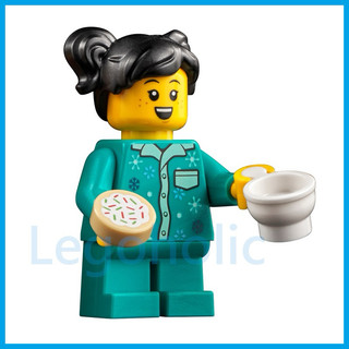 LEGO 樂高 10293 睡衣女孩 單人偶 全新品, 深藍綠色 睡衣 聖誕老人 來訪 餅乾 茶杯 聖誕