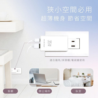 聖岡科技 35W氮化鎵 超薄充電器 快充頭 超薄USB-C+USB-A充電器 充電器