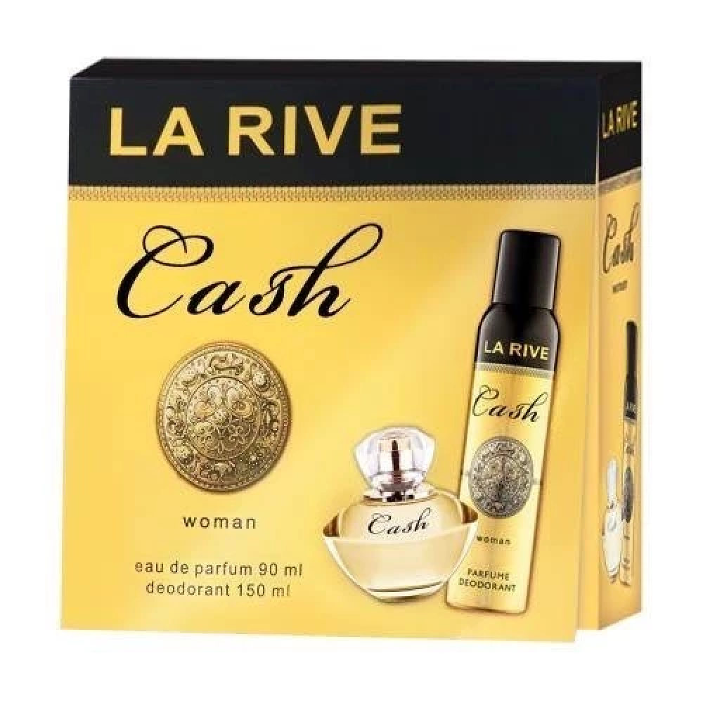 La Rive Cash Woman 黃金女郎禮盒(淡香精香水90ml+噴霧150ml) 梔子花 性感媚惑 女性淡香水