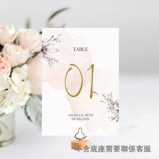 【全場客製化】【桌牌】定製 粉色 紅色 藍色 婚禮席位卡 桌卡 流程卡桌號 菜單十歲生日百天尾牙