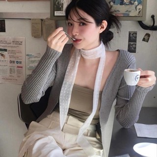 𝙻𝚞𝚘𝚓𝚒𝚗𝚐 美神降臨~波點碎花黑白蕾絲絲巾˚ 輕吻你的脖頸 細圍巾 蕾絲絲巾 時尚配件