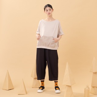 【MOSS CLUB】涼感大口袋錐形長褲 黑