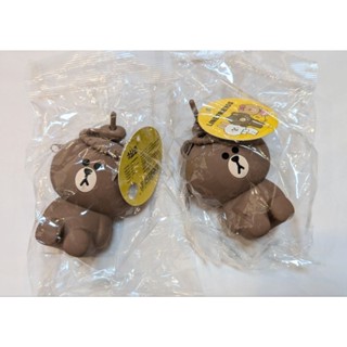 正版 雷標 布朗熊 坐姿 LINE FRIENDS 矽膠零錢包 迷你零錢包