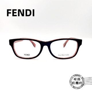 FENDI芬迪/FF-100J-7PP/膠框眼鏡 鏡腳滿版LOGO/單一特價/明美鐘錶眼鏡