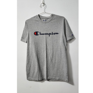 美國 Champion 冠軍 Logo 經典款 灰色 圓領 修身 短袖 上衣 T恤 T-shirt Tee 巴基斯坦製