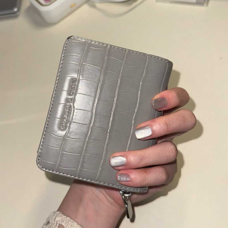 【CHARLES&KEITH】小ck鱷魚紋錢包 女用錢包 錢包 短夾