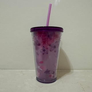 [正品] 星巴克 STARBUCKS 2015 櫻花季 夢幻櫻花TOGO冷水杯 吸管 紫色 櫻花 絕版