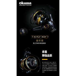 🔥新品推薦‼️《沿海釣具》寶熊Okuma® 鐵修羅 TESORO 紡車式捲線器 #釣魚海釣龍膽石斑大物阿諾剎那黑寶