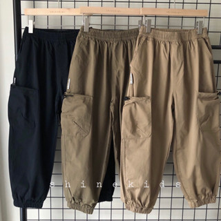 100-150cm/現貨.童裝實拍/3色/日系大口袋縮口工裝長褲 工裝褲 男童 中大童 小童 兒童長褲 韓國韓版童裝