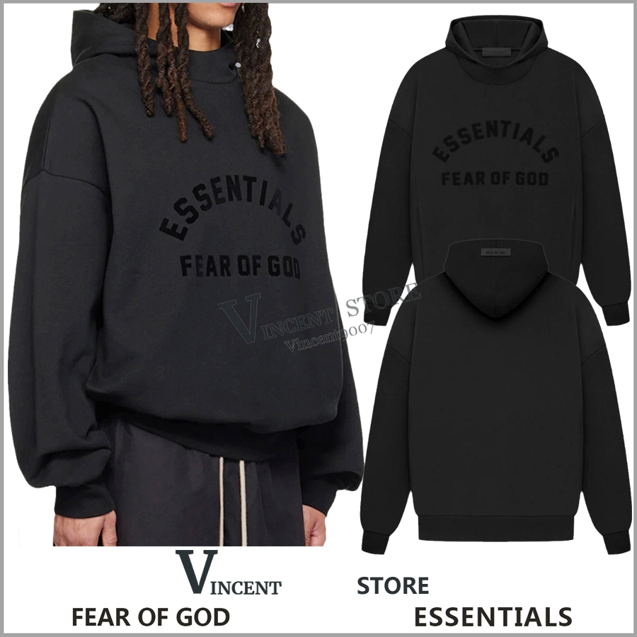 新款 FOG Fear Of God ESSENTIALS 小膠囊 字母 印花 LOGO 帽T 帽踢 長袖 上衣 男女