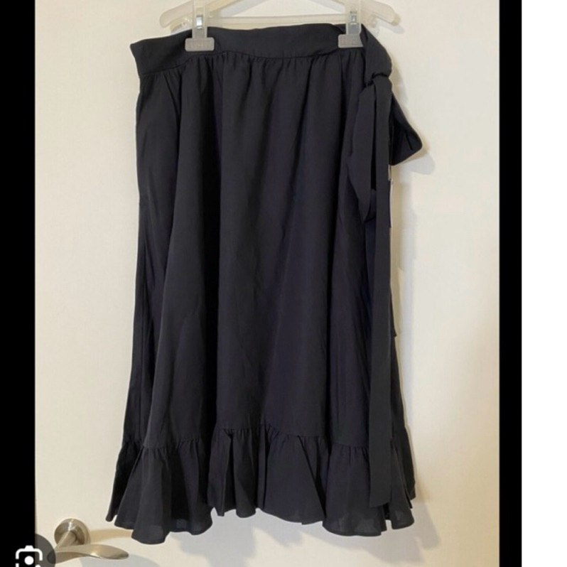 Uniqlo 聯名款 JW 深藍花邊綁帶半裙 （尺寸64）