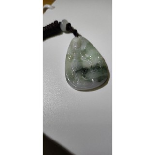 天然緬甸A貨翡翠 人物牌 吊墜 50mm*32.8mm*4.2mm