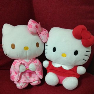 二個合售 早期 2015年 日本帶回 Hello Kitty 櫻花和服娃娃 精緻布偶 玩偶 填充玩具 絕版珍藏 典藏品