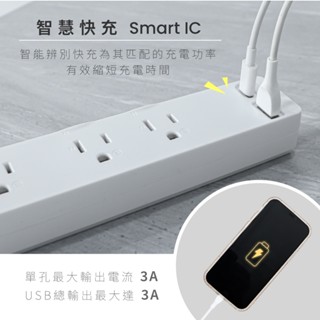 含稅一年原廠保固KINYO臺灣製長1.8米PD快充1開6插USB+TYPEC多保護延長線插座NSDPD-3166
