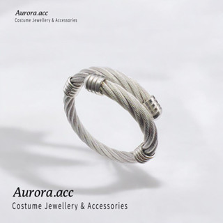 Aurora.acc｜芮絲 經典麻花手環｜開口手環｜鋼絲編織｜奧蘿菈飾品｜送 收納袋 擦拭布｜送 耳扣｜耳棒 耳夾 耳環