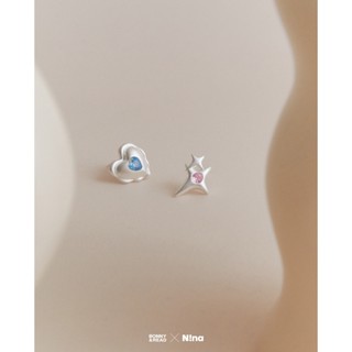 【Bonny & Read】[Nina聯名款/銀針] 星心光波耳環 耳環 耳針 夾式耳環 耳夾【全現貨賣場】