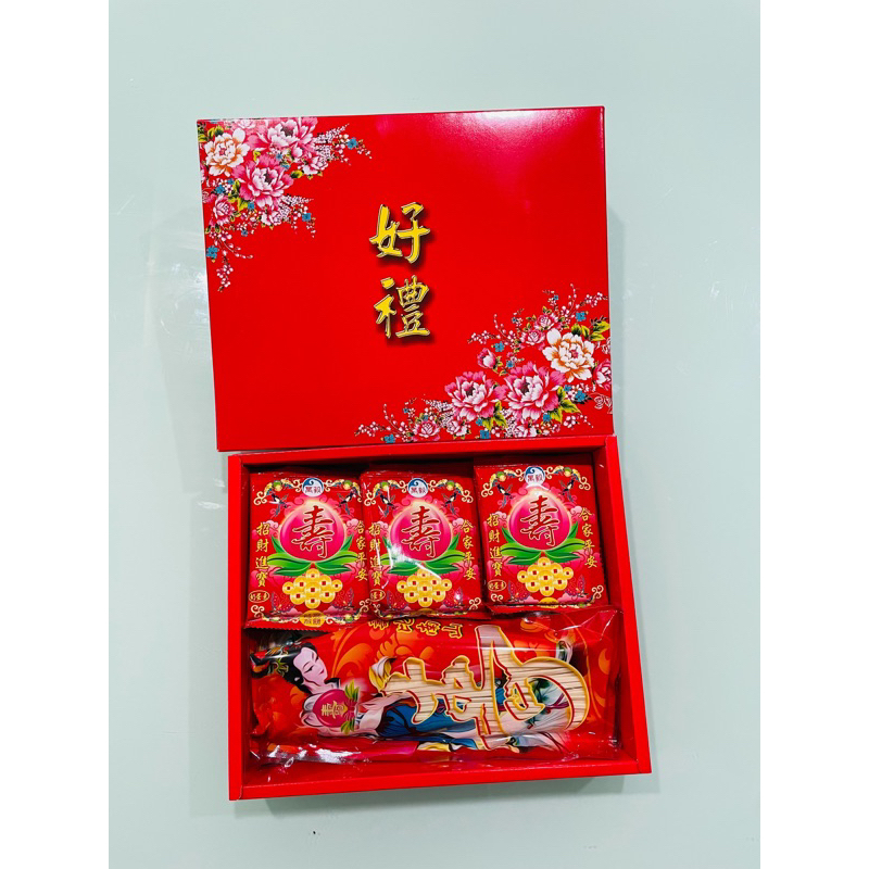（附提袋）壽桃餅乾壽麵禮盒 神明祝壽禮盒 麵線禮盒 祝壽塔 團體禮盒 禮品 祝壽 贈品