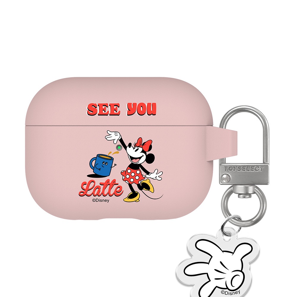 【TOYSELECT】Disney經典-復古歡樂強悍防摔AirPods保護套(附吊飾)-米妮款