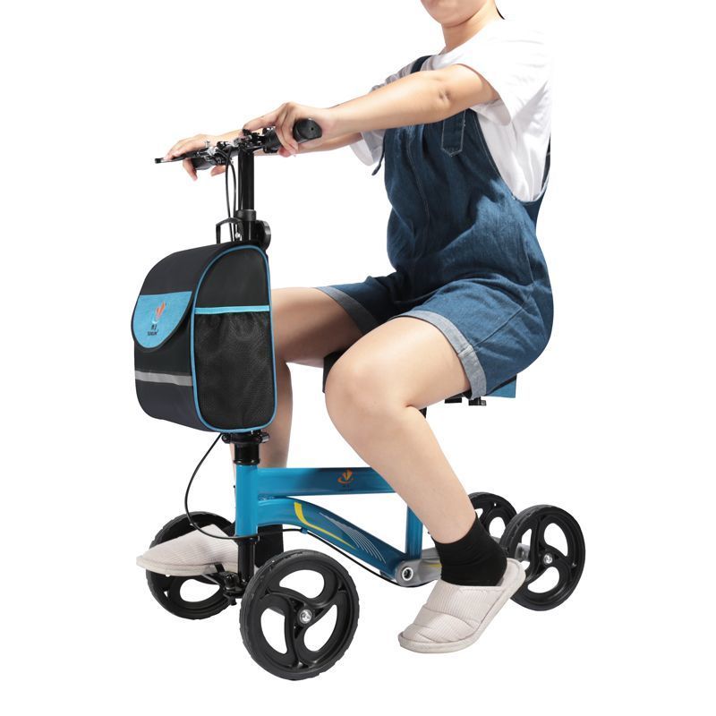 老人買菜車 輔助行走器 助行器 拐杖替代 助行車 扶手車 折疊老人助行器走路下肢訓練輔助拐杖膝蓋手剎殘疾人四輪摺疊手推車