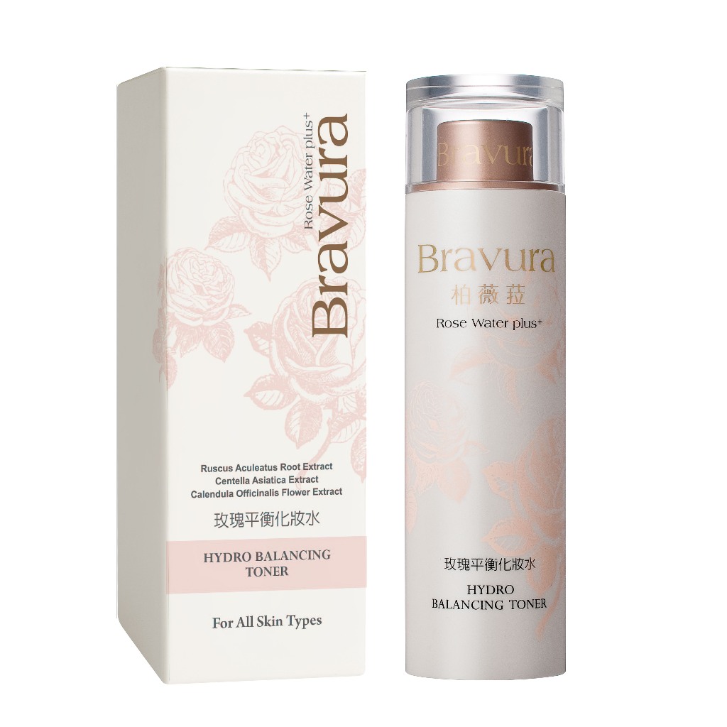 【Bravura 柏薇菈】玫瑰平衡化妝水(200ml)｜潔淨、保濕、舒緩、修護四效合一