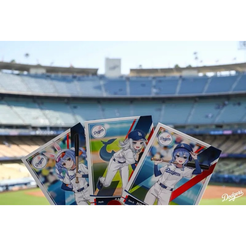 Hololive x Dodgers Hololive Night棒球卡（兔田佩可拉、星街彗星、噶嗚．古拉）