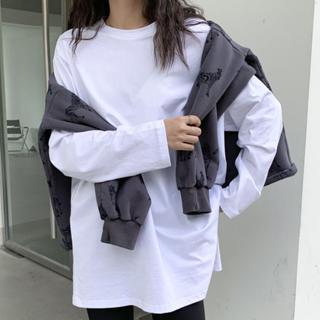 衣時尚 上衣 長袖T卹 打底衫 圓領上衣 開叉衫 M-2XL 新款洋氣小衫女裝韓版純色開叉長袖T卹女上衣 花-503.