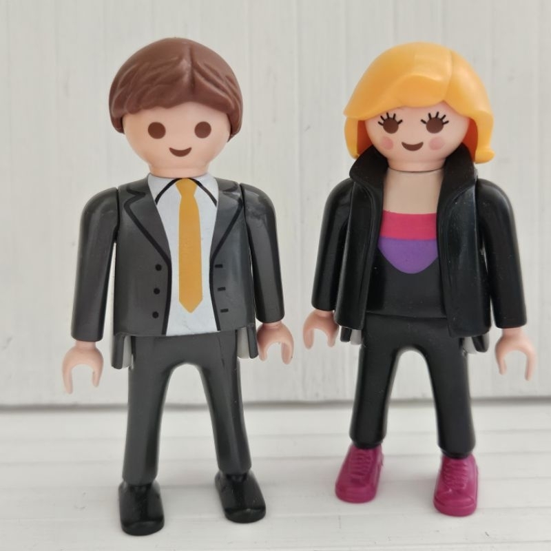 摩比 人 playmobil 黑衣 西裝 女士 先生  二手出清