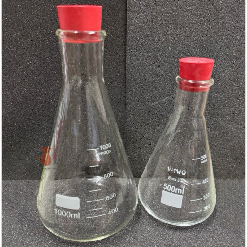 玻璃三角瓶附橡皮塞 25ml～1000ml 錐形瓶 三角瓶 實驗器材