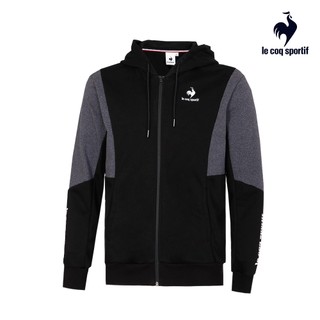 【LE COQ SPORTIF 法國公雞】休閒經典連帽外套-男女款-黑色-LWU63363