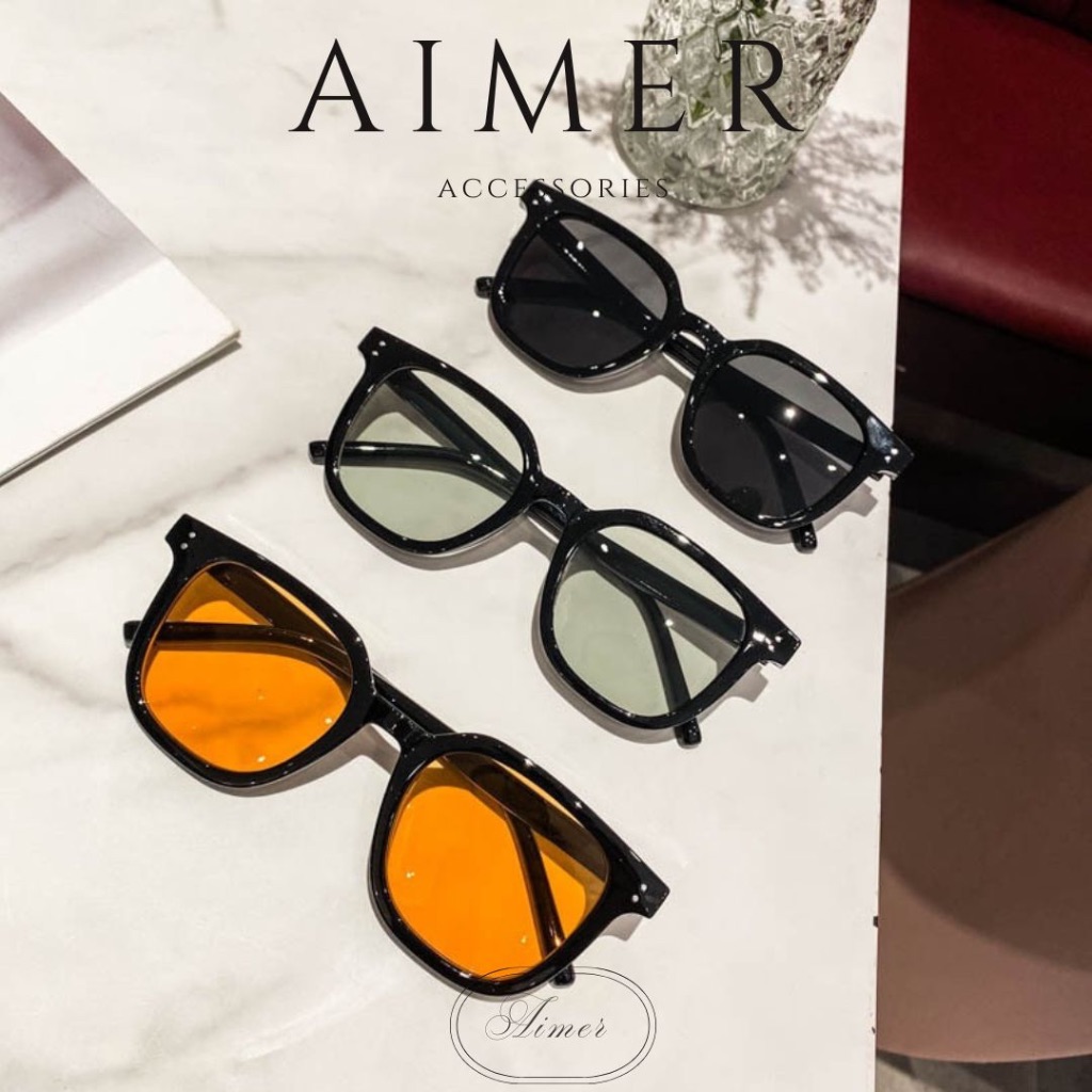 《Aimer ac》 日韓時尚 粗框眼鏡 黑色 膠框 多色 鏡片Y2k 復古眼鏡 腮紅 造型 眼鏡 男女通用｜台灣現貨