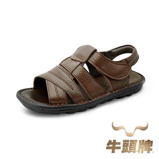 【牛頭牌】超質感真皮厚底涼鞋-咖 真皮涼鞋 牛頭牌涼鞋 臺灣製造 涼鞋男 平底涼鞋 輕量涼鞋 MIT涼鞋 涼拖鞋