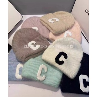 FUFU Select C字母針織保暖毛絨帽
