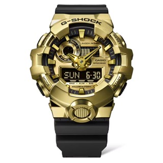 CASIO 卡西歐(GM-700G-9A) G-SHOCK 金屬時尚錶殼 大錶徑雙顯錶-金色