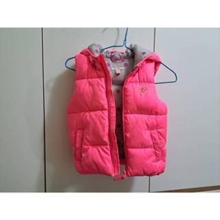 二手衣 ESPRIT 兒童帽子背心 兒童羽絨背心 女童保暖外套 專櫃品牌