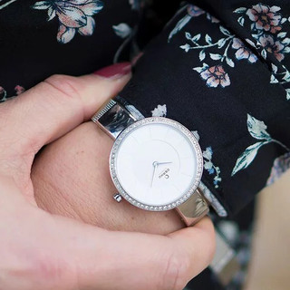OBAKU 採麗時刻晶鑽米蘭時尚腕錶-銀/33mm