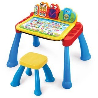 【Hello Baby臺南玩具出租】【Vtech - 3合1多功能互動學習點讀桌椅組】