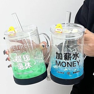 【臺灣出貨】1000ml可吸珍珠的水杯 粗吸管玻璃吸管杯 冷飲杯 珍奶杯 環保杯 ins辦公室玻璃水杯 奶茶杯 飲料杯