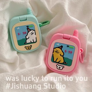 可愛卡通 小狗電話機 全包耳機套 適用於Airpods pro 2代 防摔保護套 3代耳機殼 1/2代 4代耳機保護殼